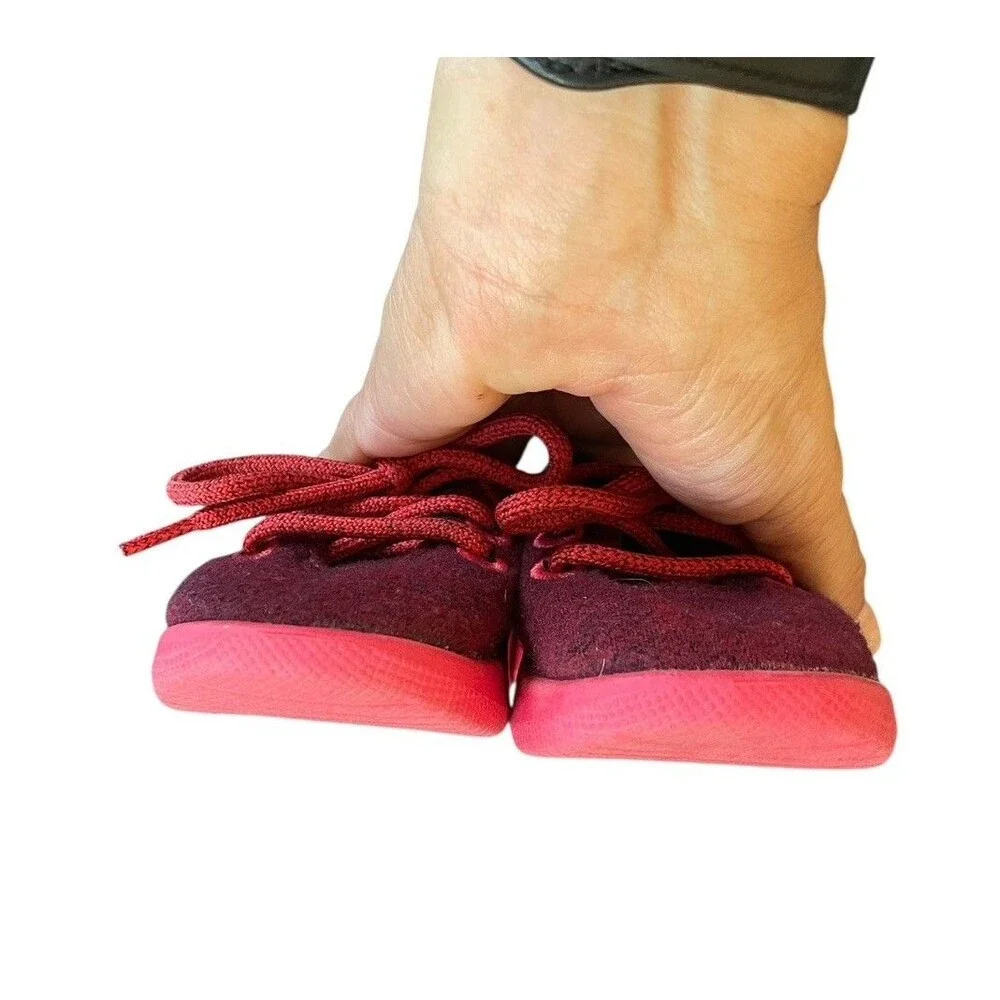Allbirds Smallbirds Wool Runners Sneakers Natural Red Wine Color Toddler Size T5